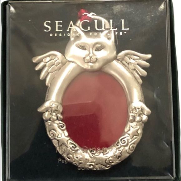 Seagull Pewter Angel Cat Photo Ornament, NWT in original box and packagi… - Picture 3 of 4